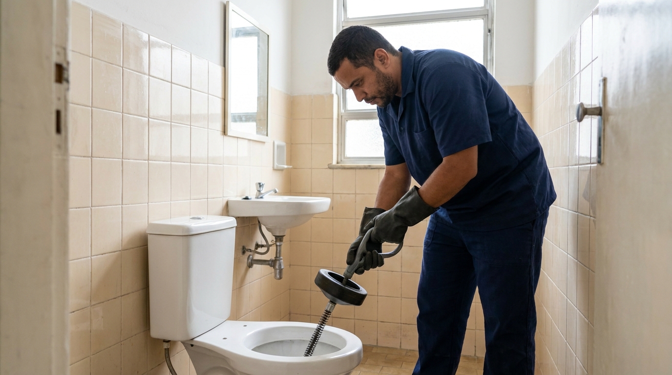 Desentupimento de vaso residencial em São José‑SC
