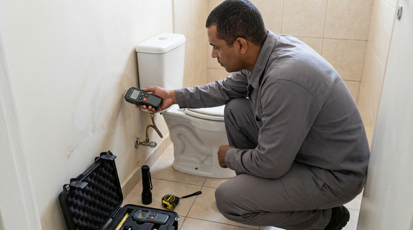 Técnico de caça vazamento em residência em São José‑SC